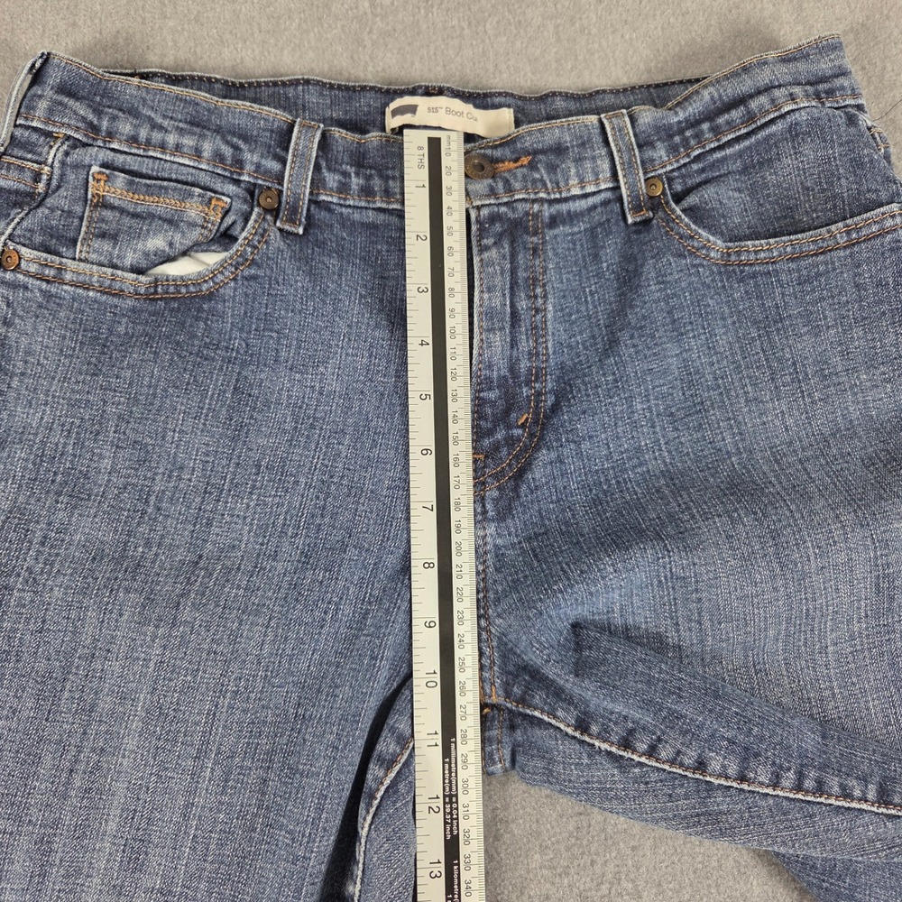Levis 515 Bootcut Jeans Womens14 S/C Blue Stretch Denim Dark Wash Mid Rise Flare - Picture 8 of 16